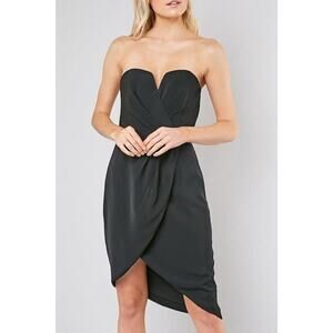 Do & Be Strapless Black Wrap Dress